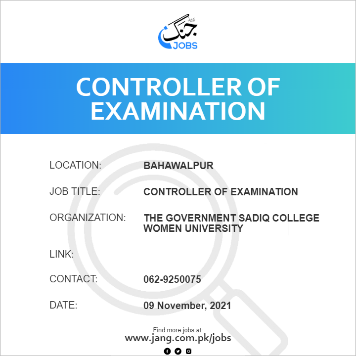 Controller of Examination