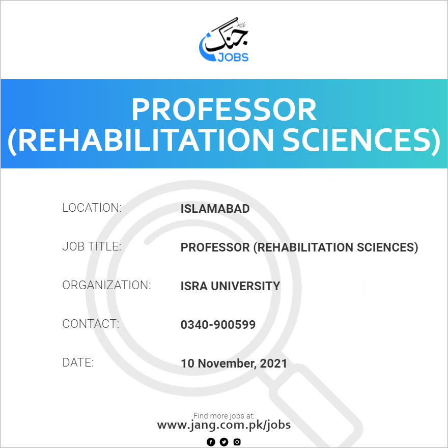 Professor (Rehabilitation Sciences)