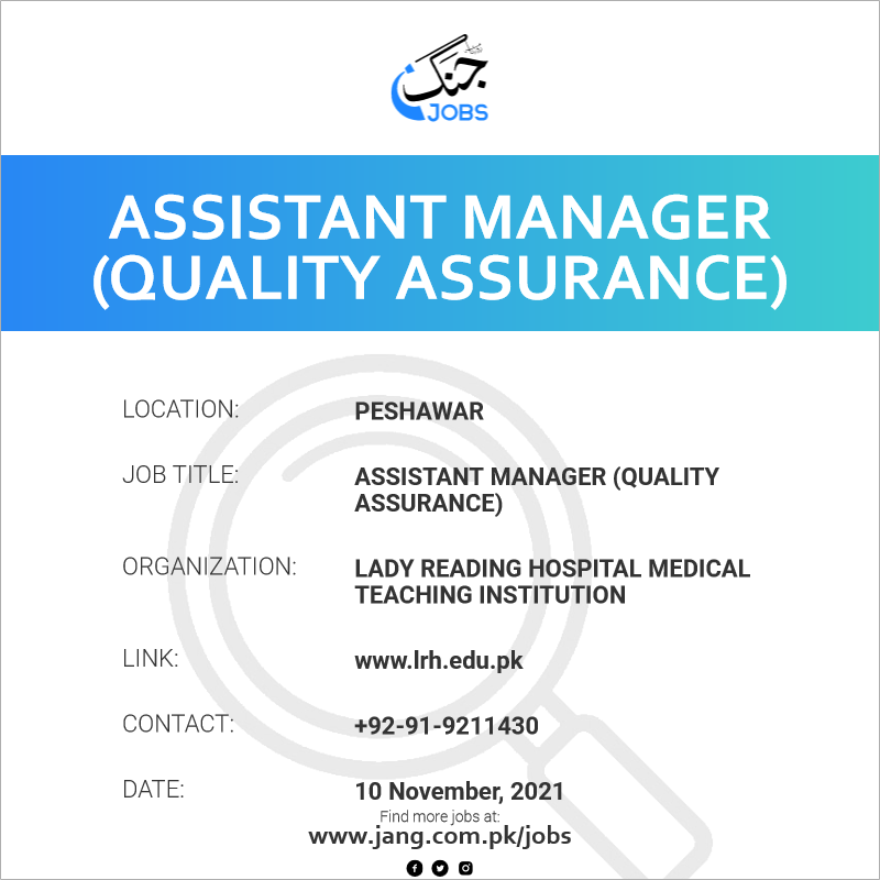 Assistant Manager (Quality Assurance)