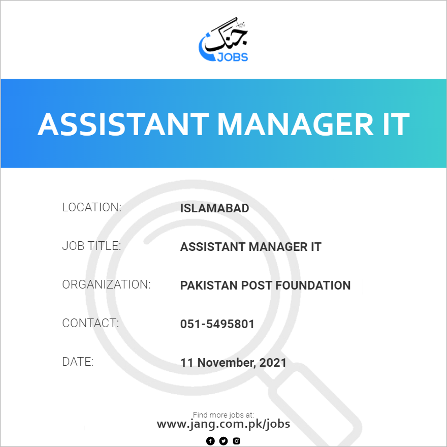 Assistant Manager IT