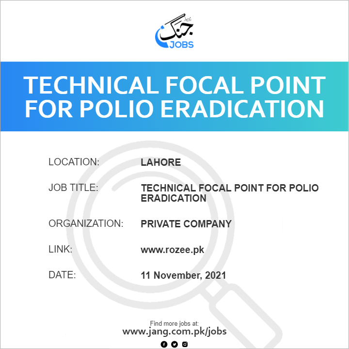 Technical Focal Point for Polio Eradication 