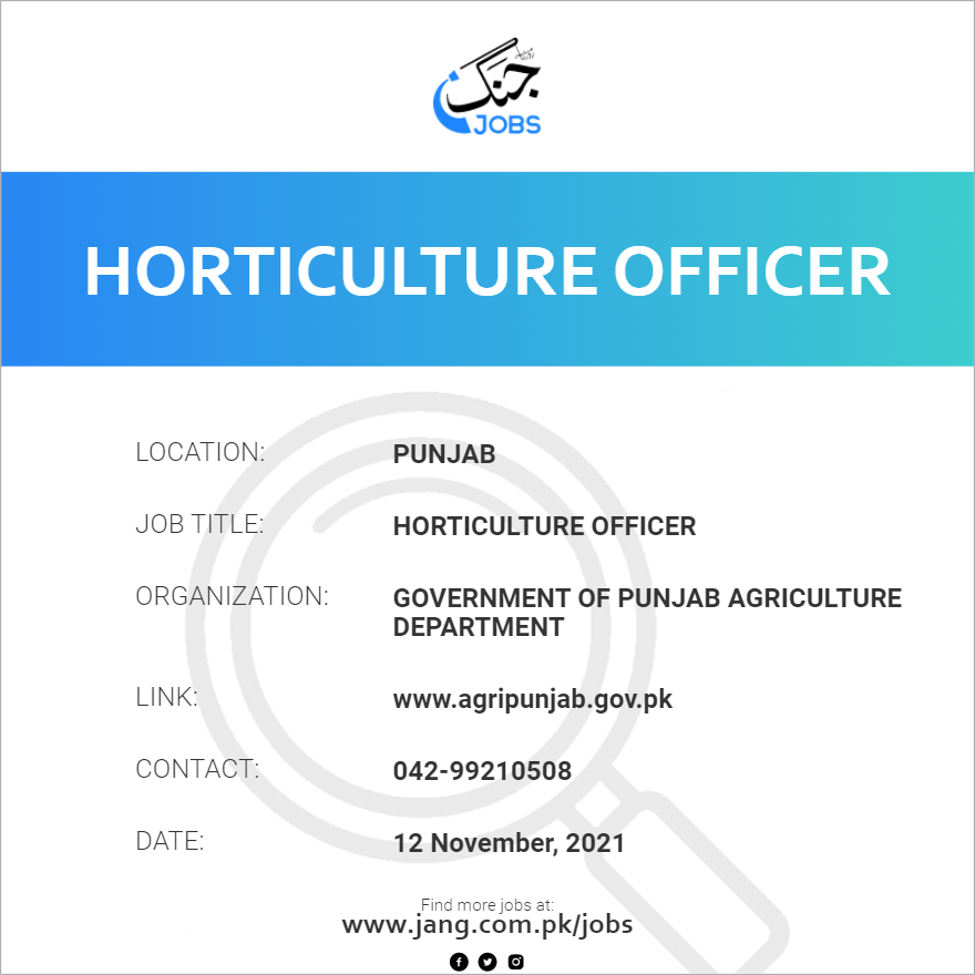 Horticulture Officer