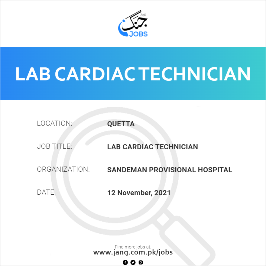 Lab Cardiac Technician Job Sandeman Provisional Hospital Jobs in