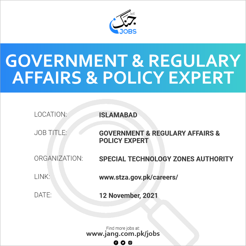 Government & Regulary Affairs & Policy Expert