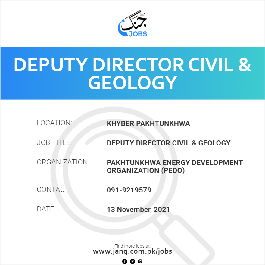 Deputy Director Civil & Geology