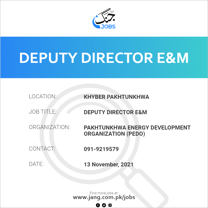 Deputy Director E&M