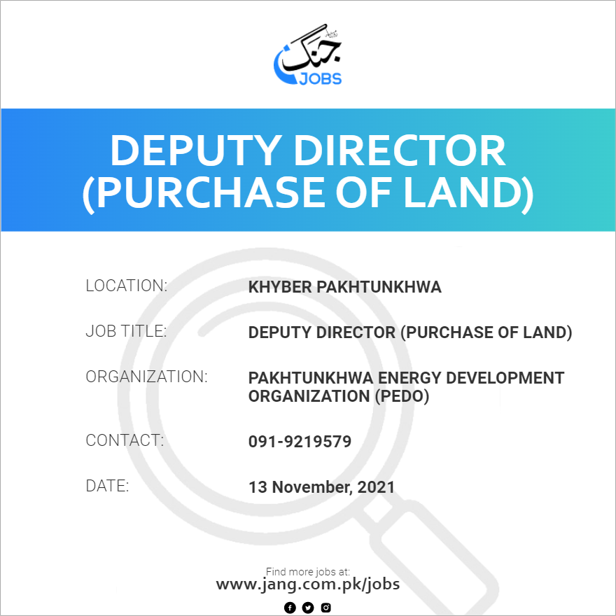 Deputy Director (Purchase Of Land)