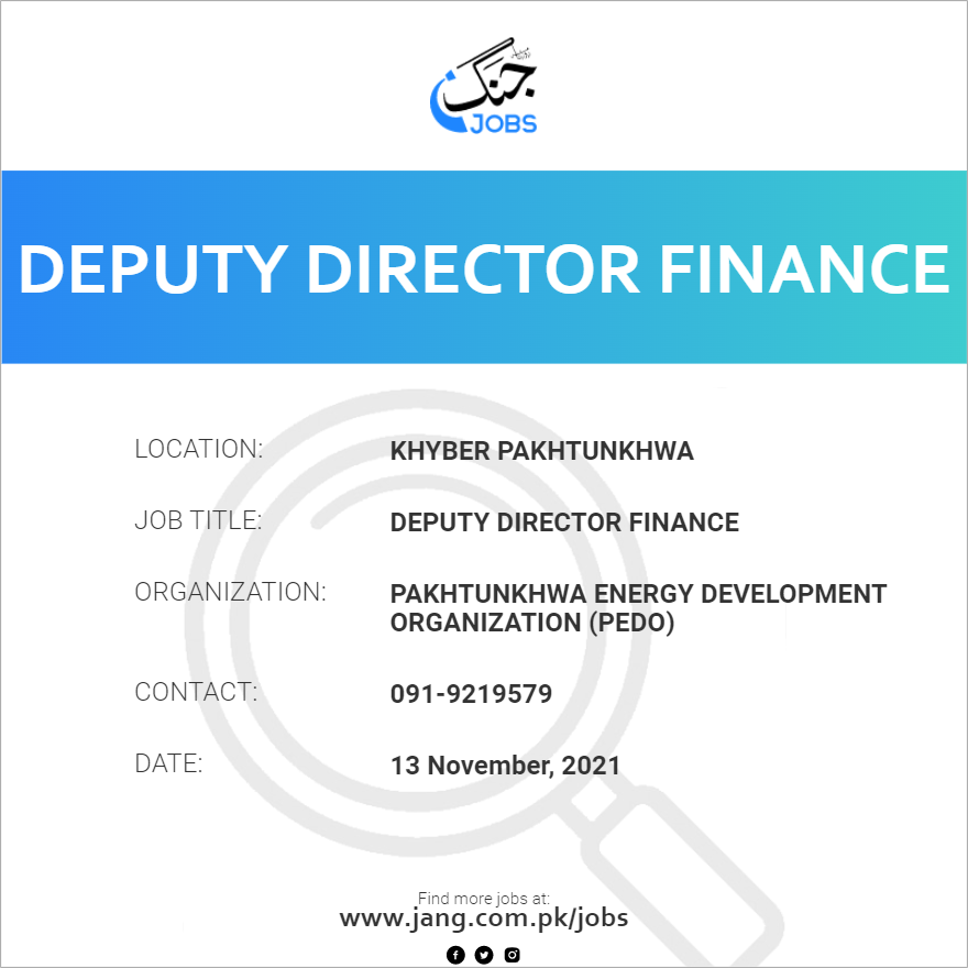 Deputy Director Finance