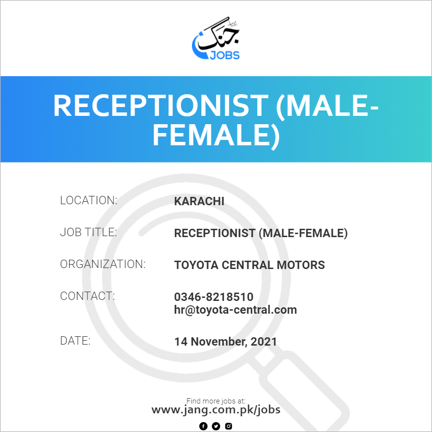 Receptionist (Male-Female)