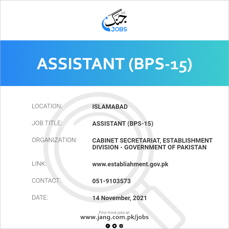 Assistant (BPS-15)
