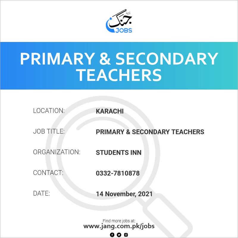 Primary & Secondary Teachers