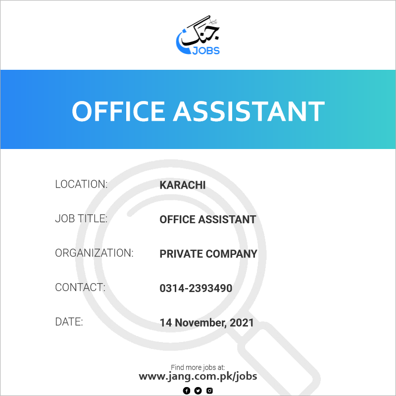 office-assistant-job-private-company-jobs-in-karachi-27727