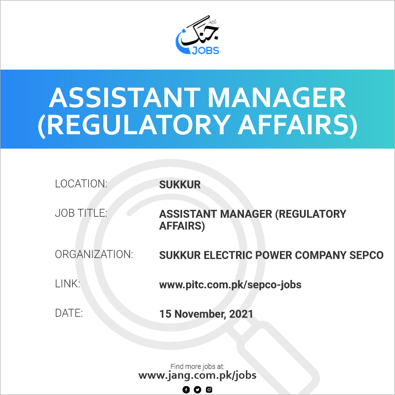 Assistant Manager (Regulatory Affairs)