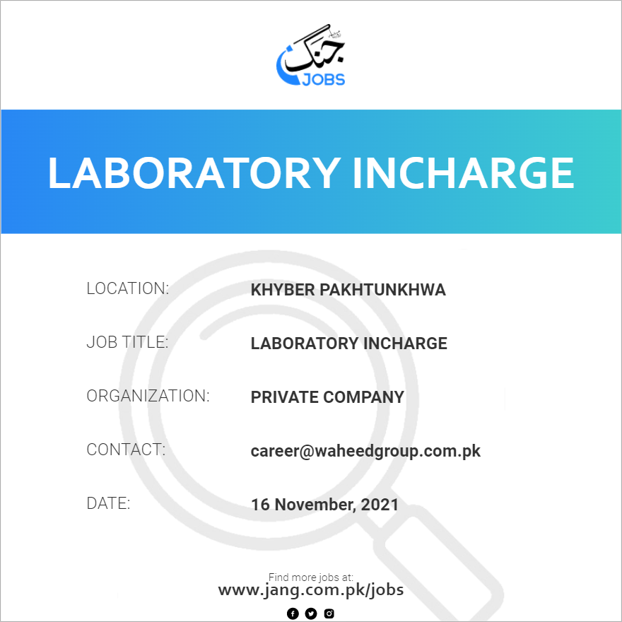 Laboratory Incharge