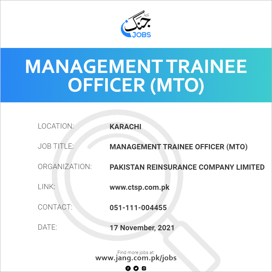 Management Trainee Officer (MTO)