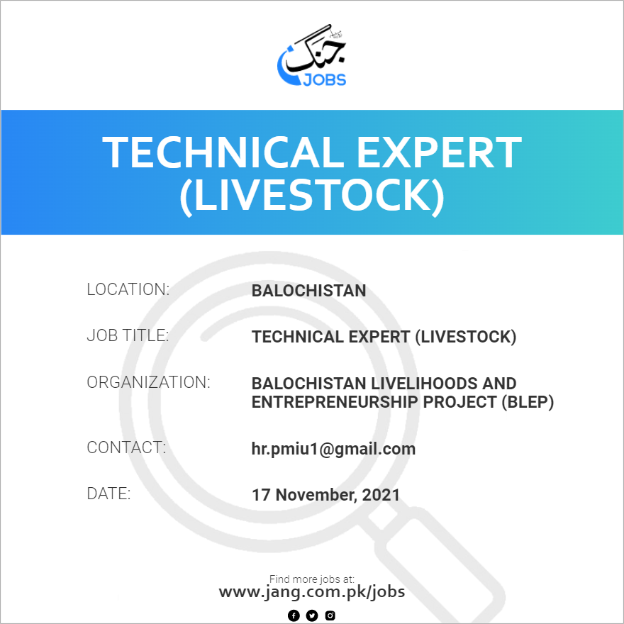 Technical Expert (Livestock)