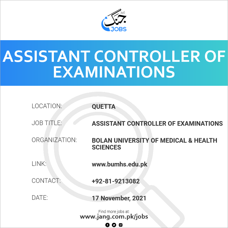 Assistant Controller of Examinations 