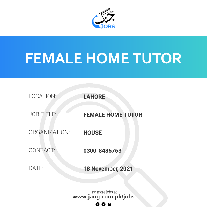 View Home Tuition Jobs In Lahore 3D