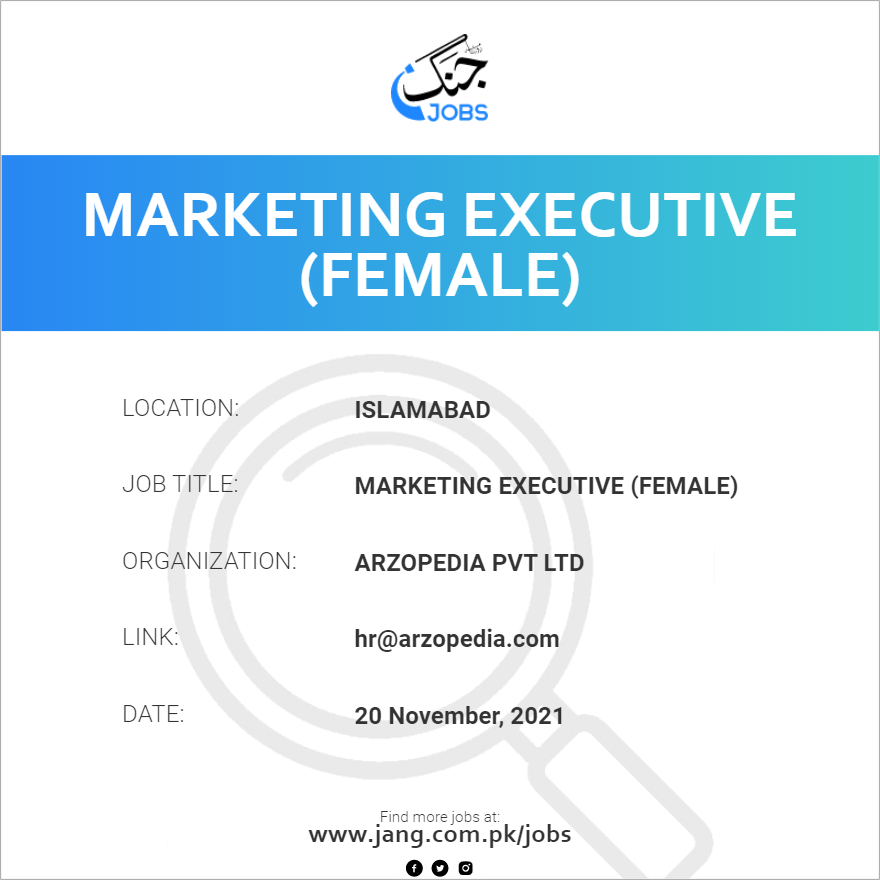 Marketing Executive (Female)