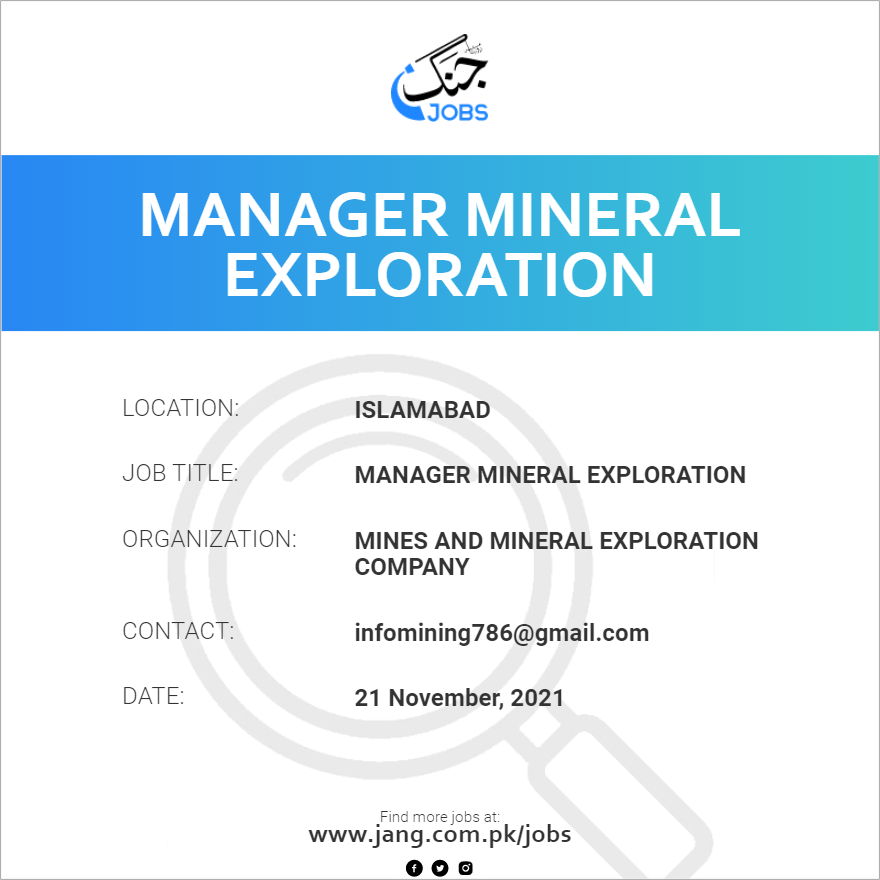 Manager Mineral Exploration