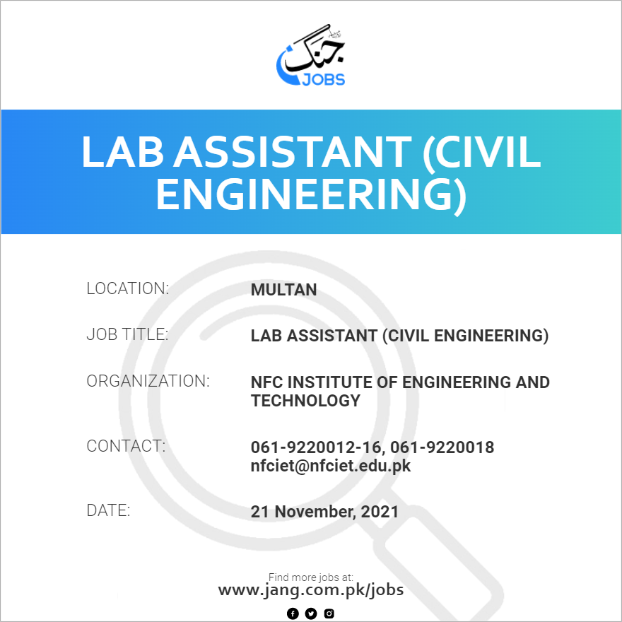 Lab Assistant (Civil Engineering)
