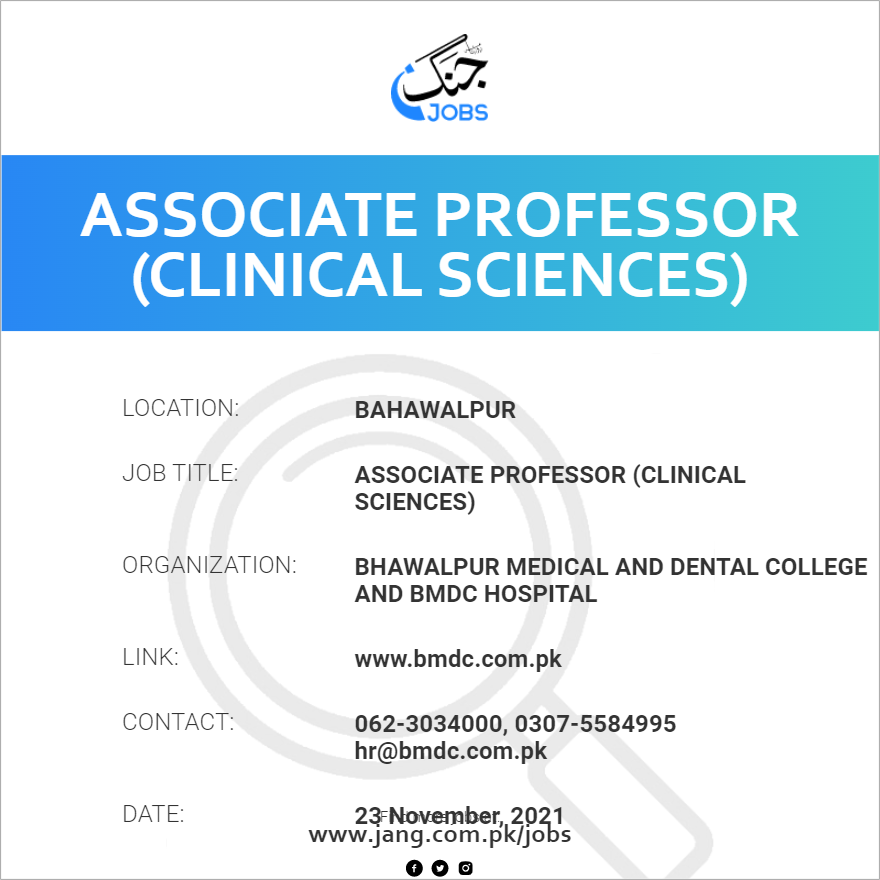 Associate Professor (Clinical Sciences)