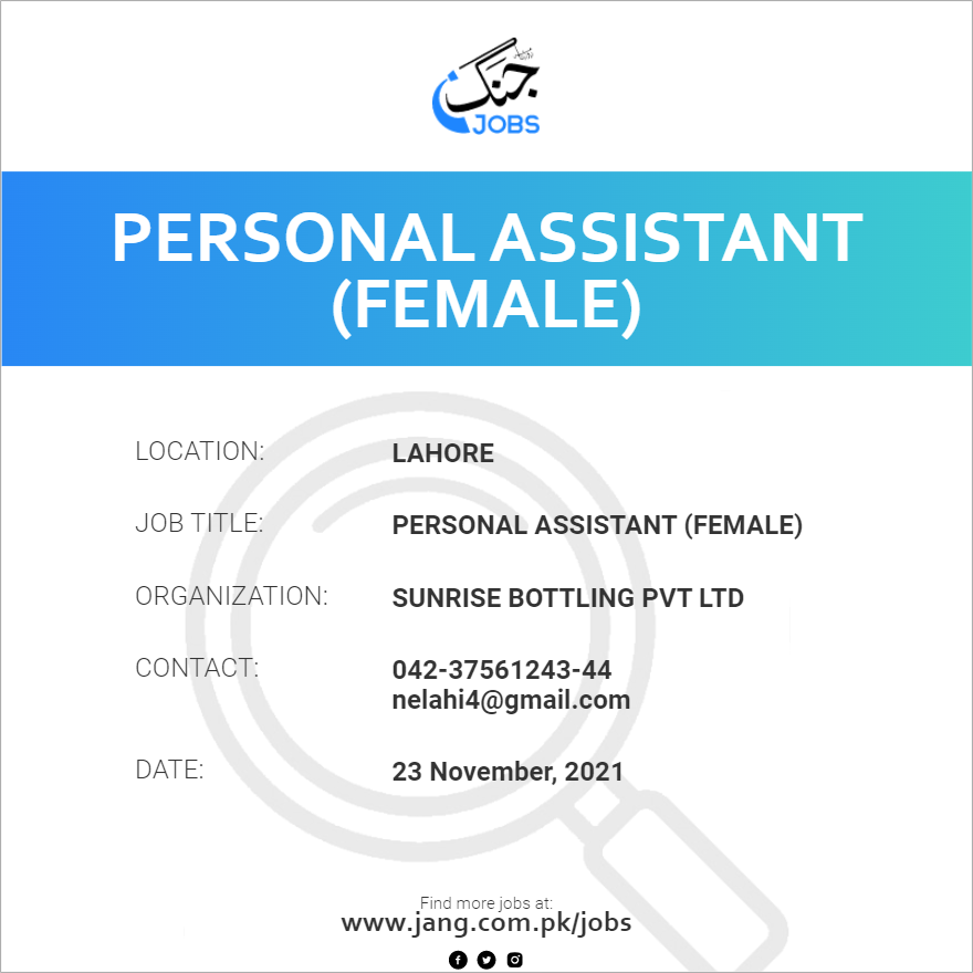 Personal Assistant (Female)