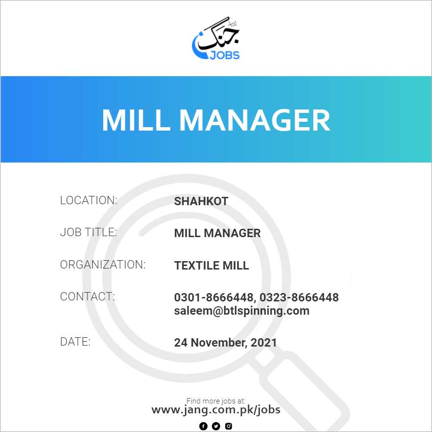 Mill Manager