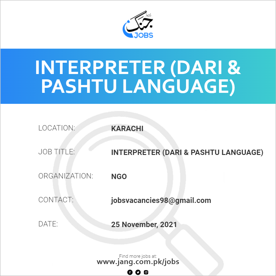 Interpreter (Dari & Pashtu Language)