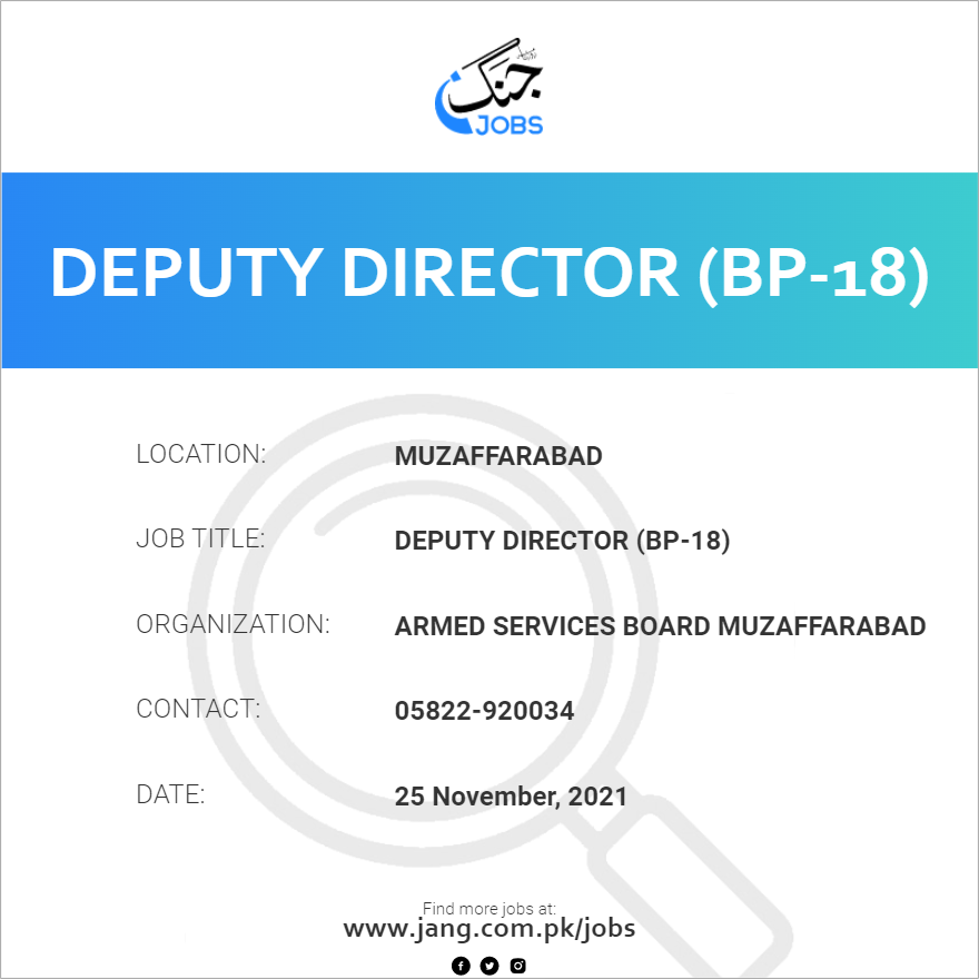 Deputy Director (BP-18)
