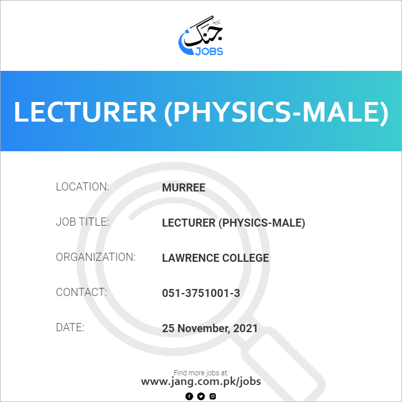 Lecturer (Physics-Male)