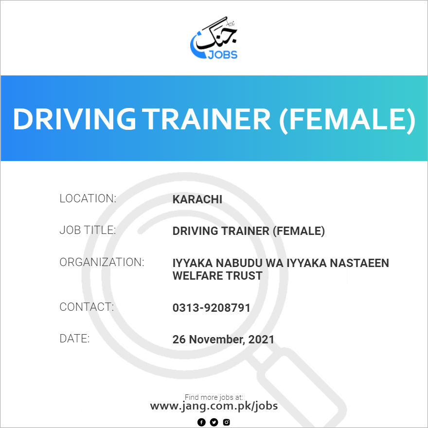 Driving Trainer (Female)