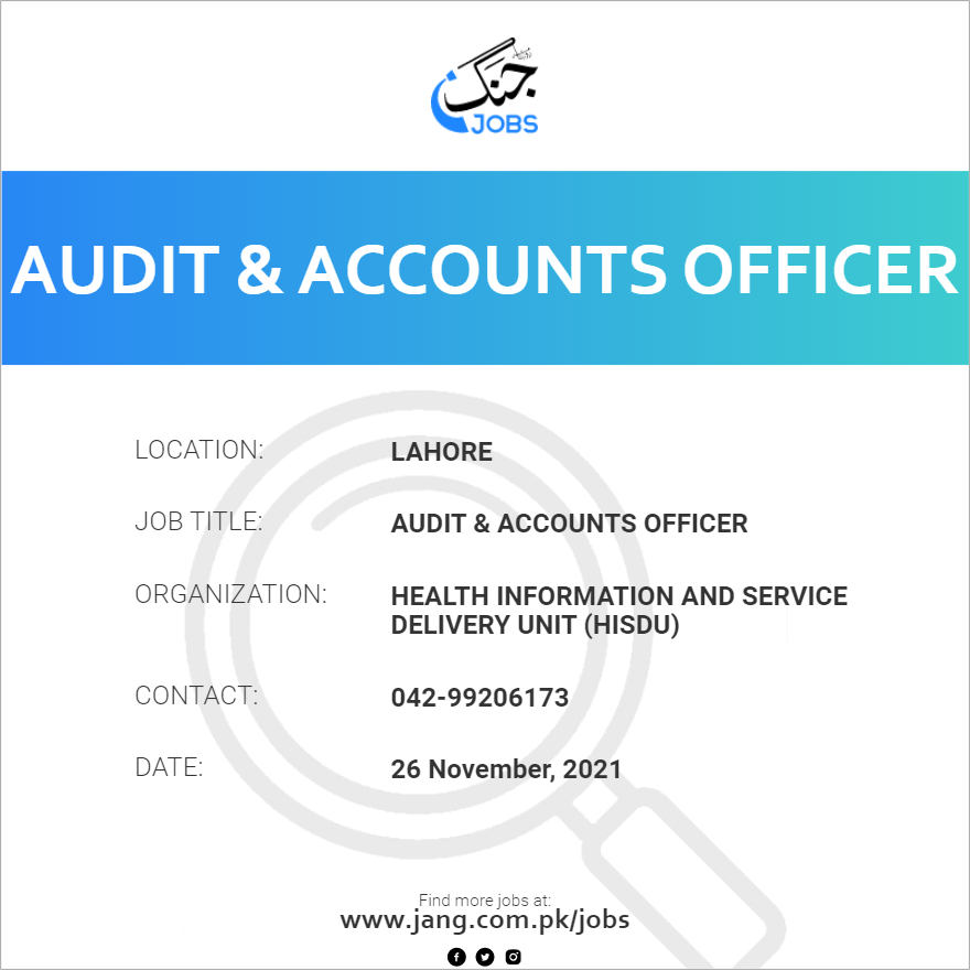 Audit & Accounts Officer