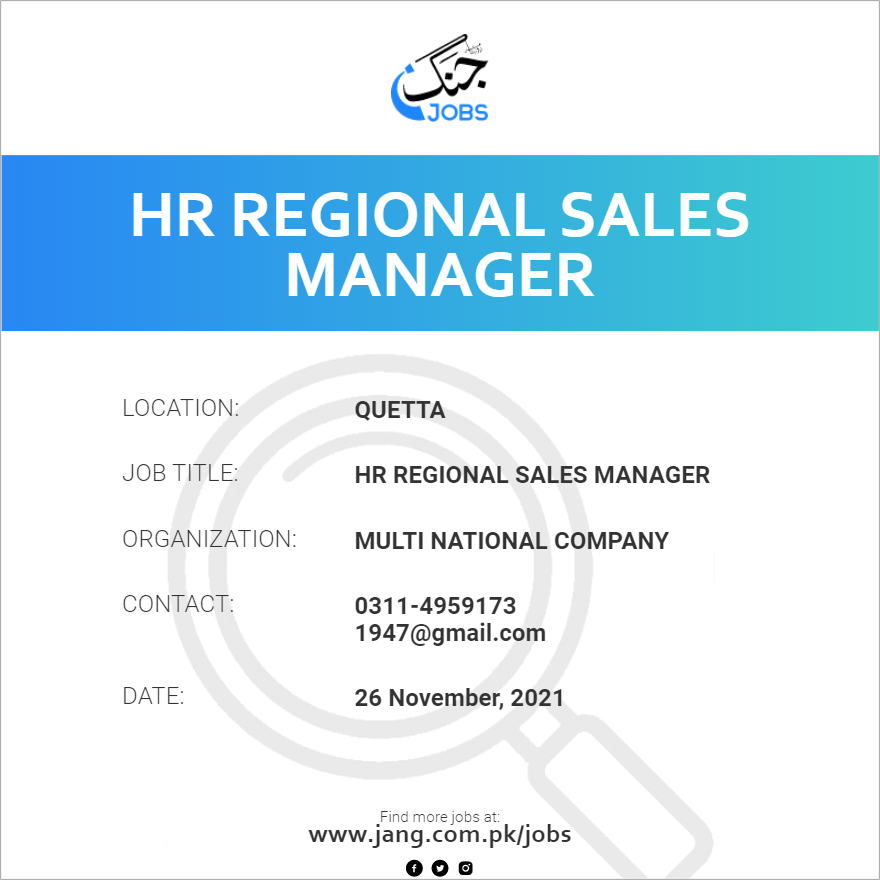 HR Regional Sales Manager