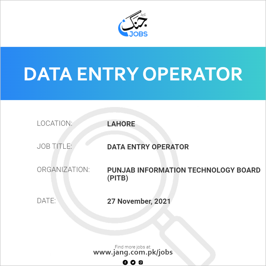 Data Entry Operator