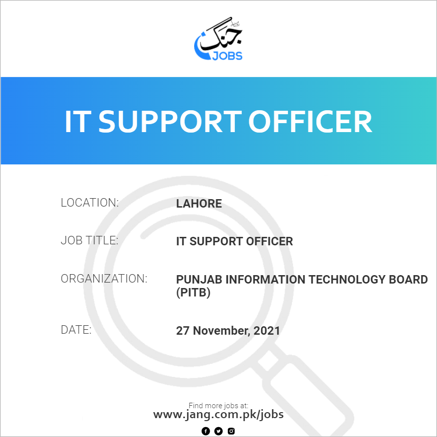 it-support-officer-job-punjab-information-technology-board-pitb