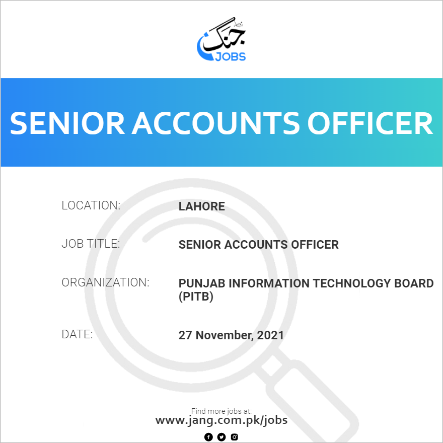 senior-accounts-officer-job-punjab-information-technology-board-pitb