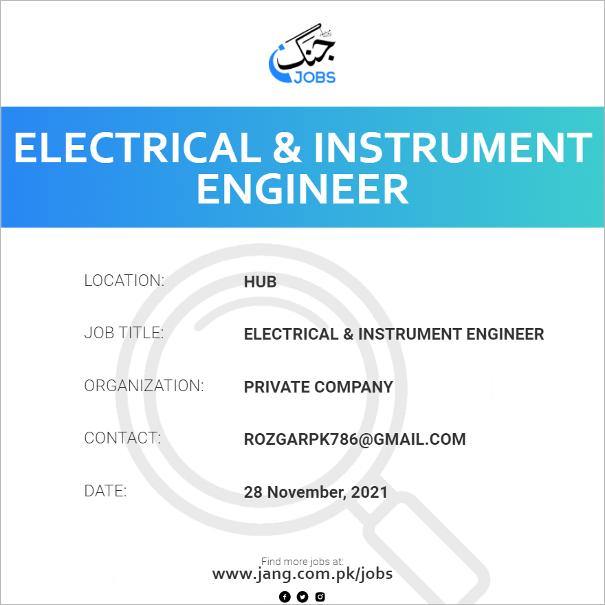 Electrical & Instrument Engineer