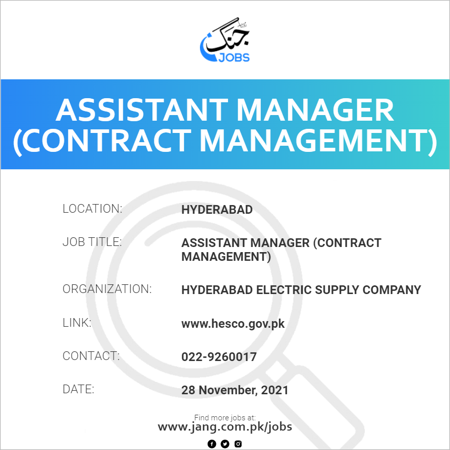 Assistant Manager (Contract Management)
