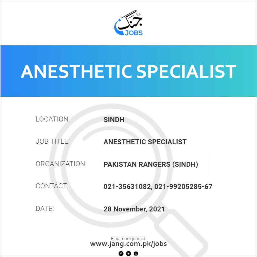 Anesthetic Specialist