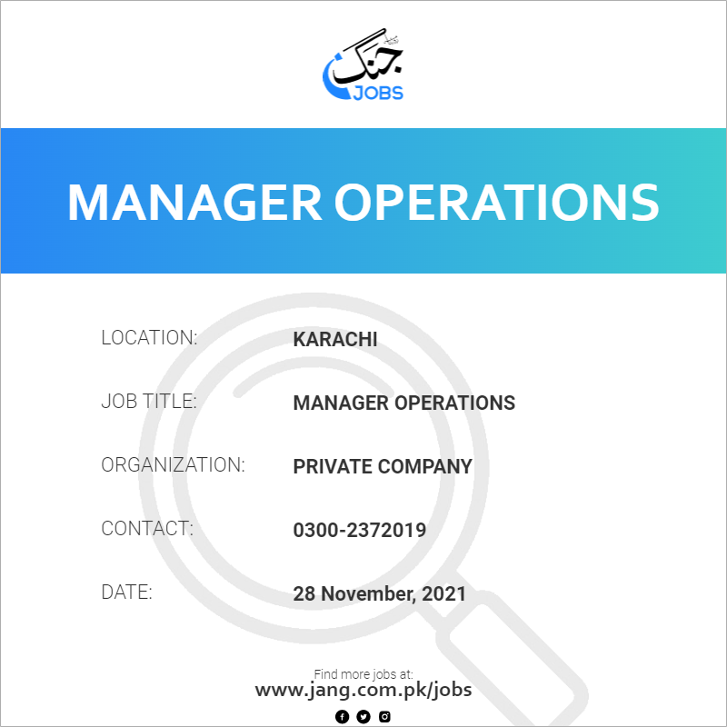 Manager Operations