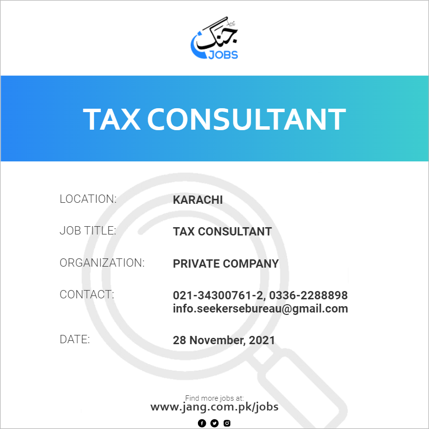 Tax Consultant Jobs In Bangalore