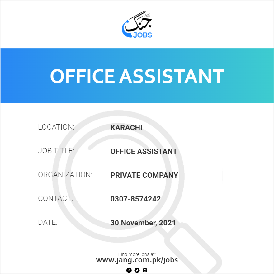 office-assistant-job-private-company-jobs-in-karachi-29344