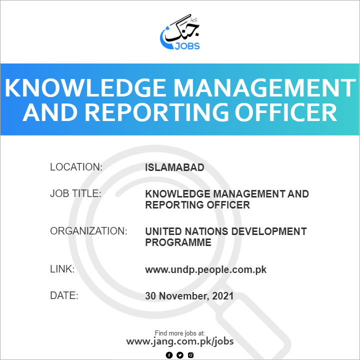 Knowledge Management and Reporting Officer