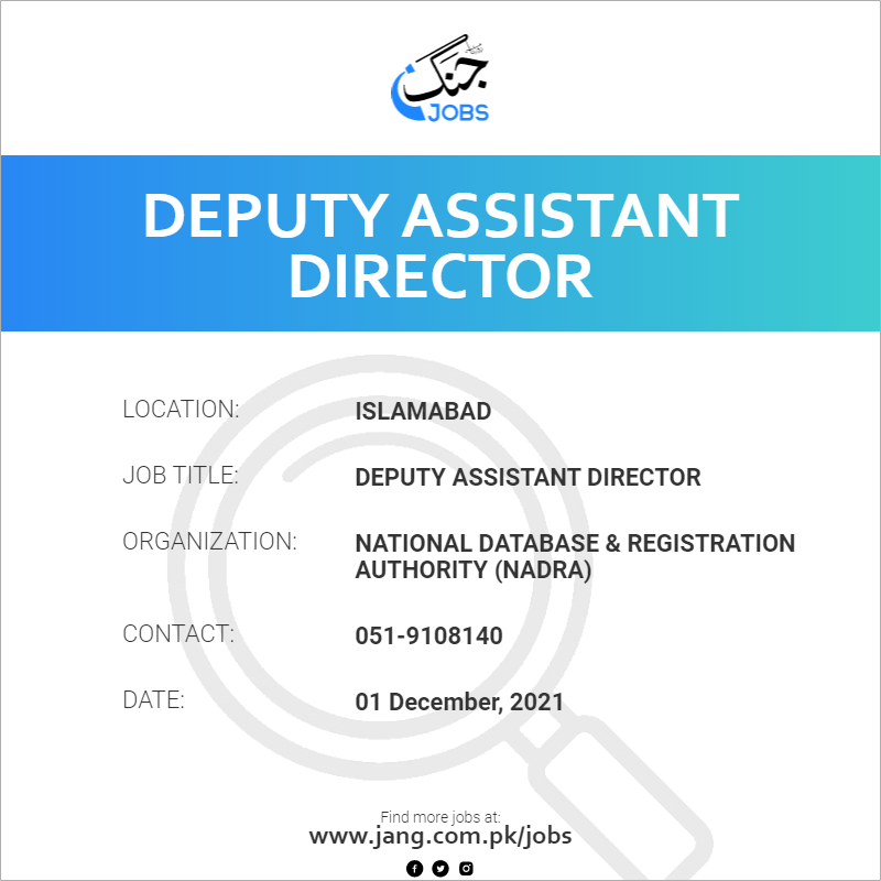 deputy-assistant-director-job-national-database-registration