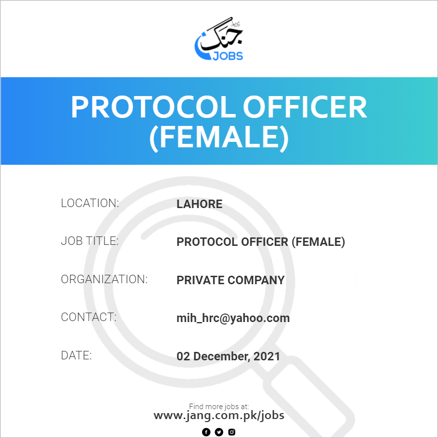 Protocol Officer (Female)