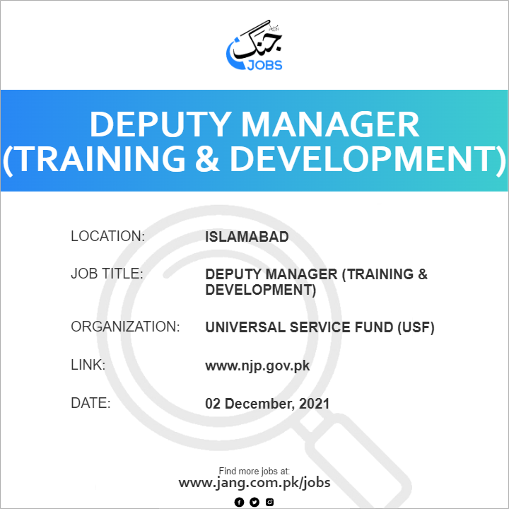 Deputy Manager (Training & Development)
