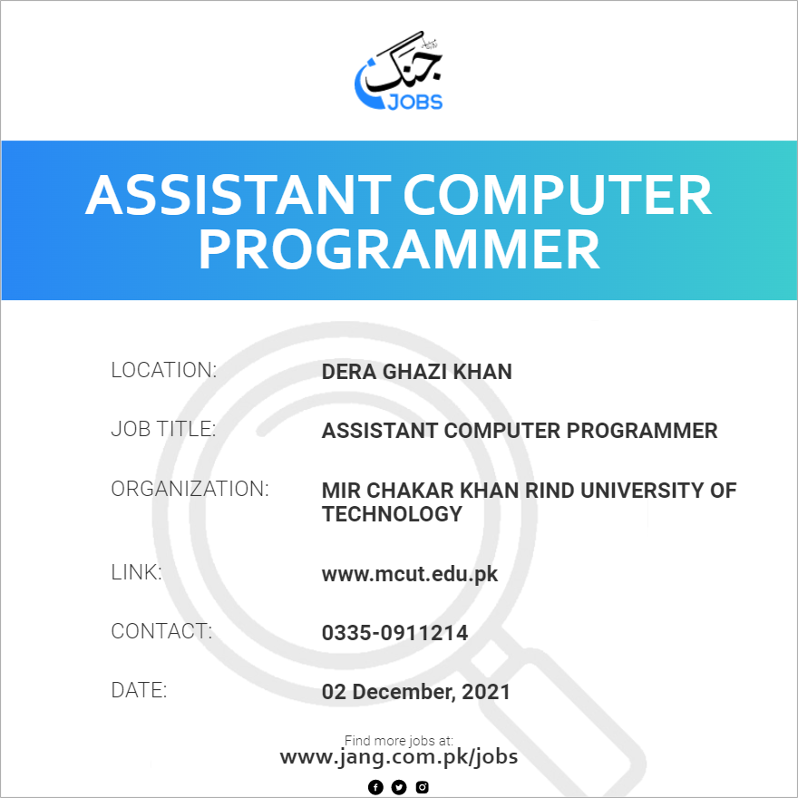 Assistant Computer Programmer