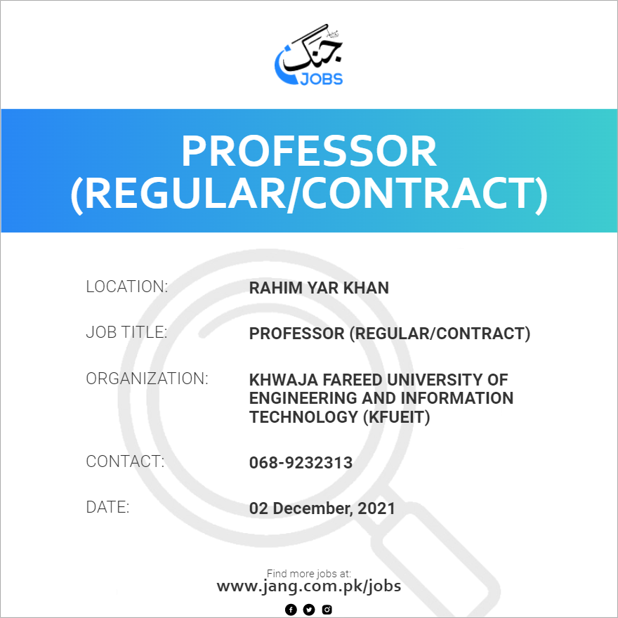 Professor (Regular/Contract)