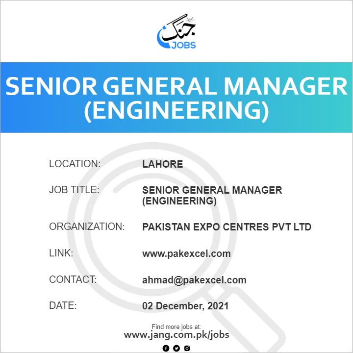 Senior General Manager (Engineering)